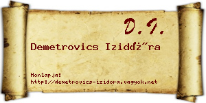 Demetrovics Izidóra névjegykártya