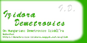 izidora demetrovics business card